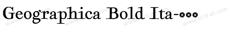 Geographica Bold Ita字体转换